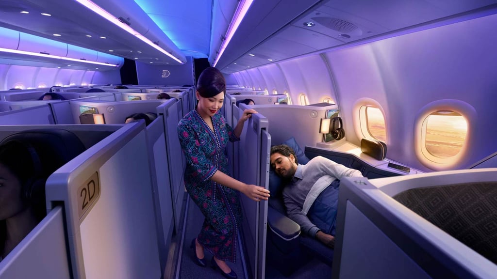 Malaysia Airlines’ latest wide-body Airbus A330neo aircraft offers Business Class passengers fully flat beds and individual privacy doors. Malaysia Airlines’ latest wide-body Airbus A330neo aircraft offers Business Class passengers fully flat beds and individual privacy doors.