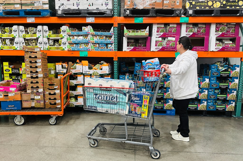 A woman shops for items at a Costco store in Alhambra, California. Photo: TNS