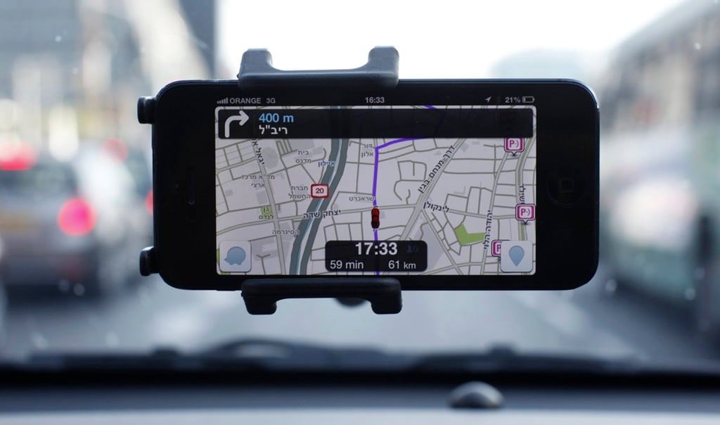Waze, an Israeli mobile satellite navigation application, is seen on a smartphone in Tel Aviv in May 2013. Photo: Reuters Waze, an Israeli mobile satellite navigation application, is seen on a smartphone in Tel Aviv in May 2013. Photo: Reuters