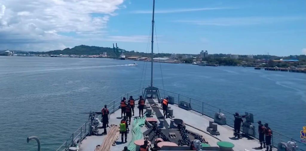 India’s INS Jalashwa landing platform dock sails towards Brunei during a mission to get medical supplies in 2021. Photo: YouTube/Indian Navy India’s INS Jalashwa landing platform dock sails towards Brunei during a mission to get medical supplies in 2021. Photo: YouTube/Indian Navy