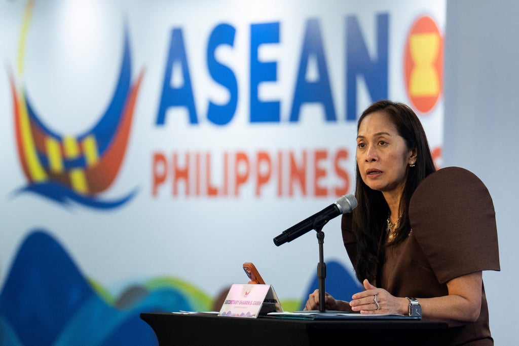 Philippine Energy Secretary Sharon Garin speaks during a news conference at the Asean Ministers on Energy Meeting in Pasay City, Metro Manila, in October. Photo: Reuters Philippine Energy Secretary Sharon Garin speaks during a news conference at the Asean Ministers on Energy Meeting in Pasay City, Metro Manila, in October. Photo: Reuters