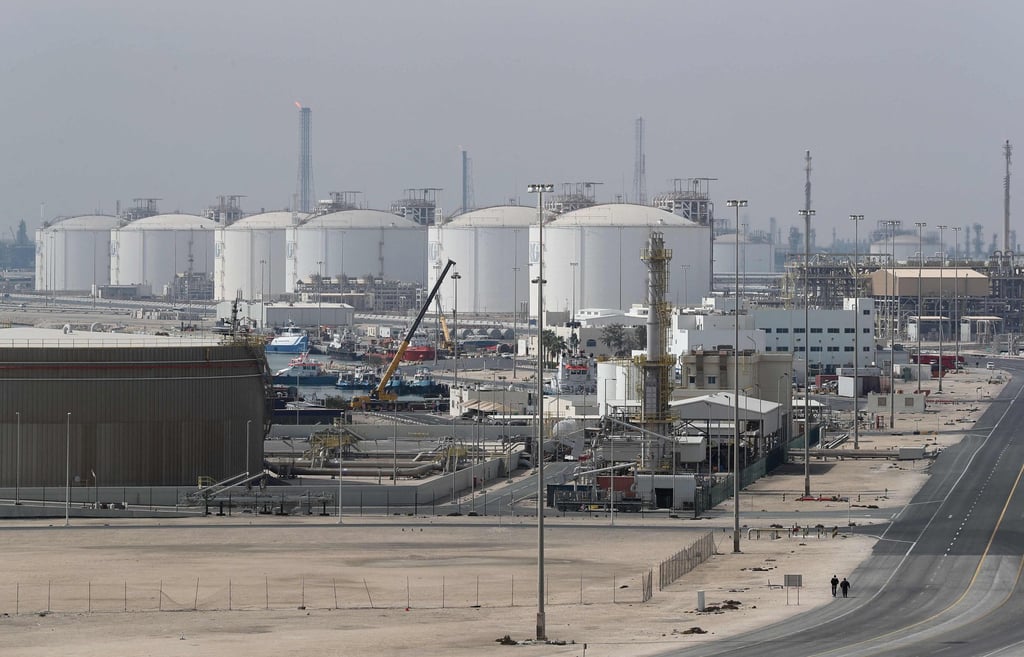 The Ras Laffan Industrial City, north of Doha, seen years before Qatar’s principal site for the production of liquefied natural gas and gas-to-liquid was attacked by Iran in March. Photo: AFP