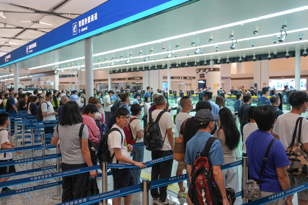 Travellers use Huanggang Port to return to Hong Kong during the Chung Yeung Festival last week. Photo: Sam Tsang