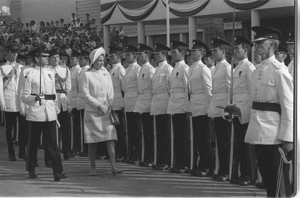 Princess Anne inspects a guard of honour at Edinburgh Place on October 26, 1971. Photo: SCMP Archive