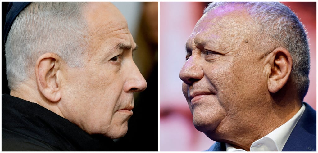 Israeli Prime Minister Benjamin Netanyahu and opposition leader and former military chief, Gadi Eisenkot. Photo: Reuters