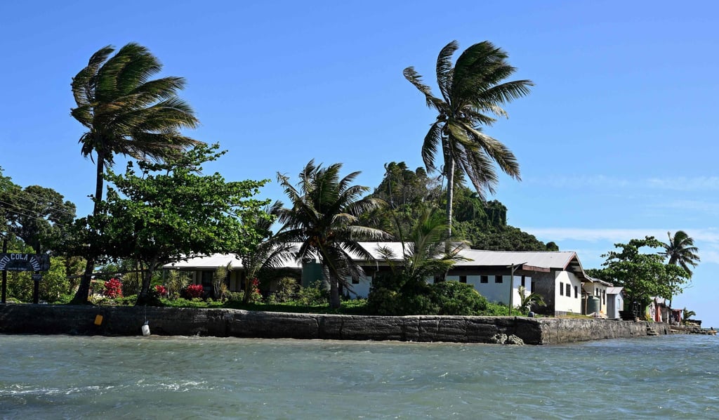 A general view of the protective sea wall surrounding Serua Island, Fiji. Photo: AFP A general view of the protective sea wall surrounding Serua Island, Fiji. Photo: AFP
