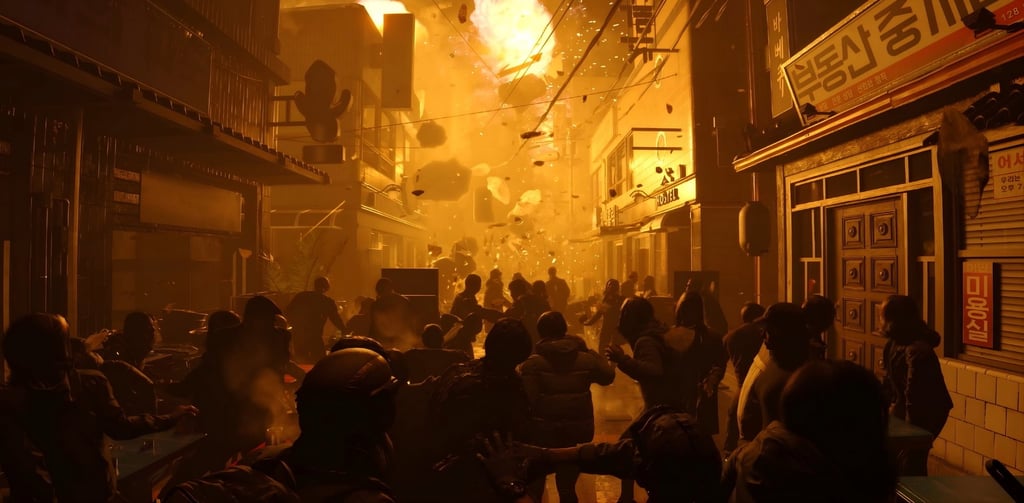 A still from the trailer for Call of Duty: Modern Warfare 4 depicts chaos in the streets of a fictional South Korean city as a sudden surprise North Korean military invasion begins. Photo: YouTube/CallofDuty