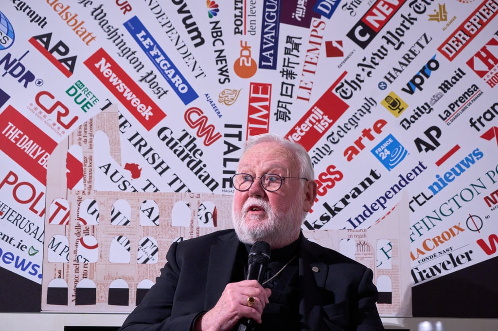 Archbishop Paul Gallagher, the Vatican Secretary for Relations with States, speaks during a press conference in Rome on Tuesday. Photo: AP Archbishop Paul Gallagher, the Vatican Secretary for Relations with States, speaks during a press conference in Rome on Tuesday. Photo: AP