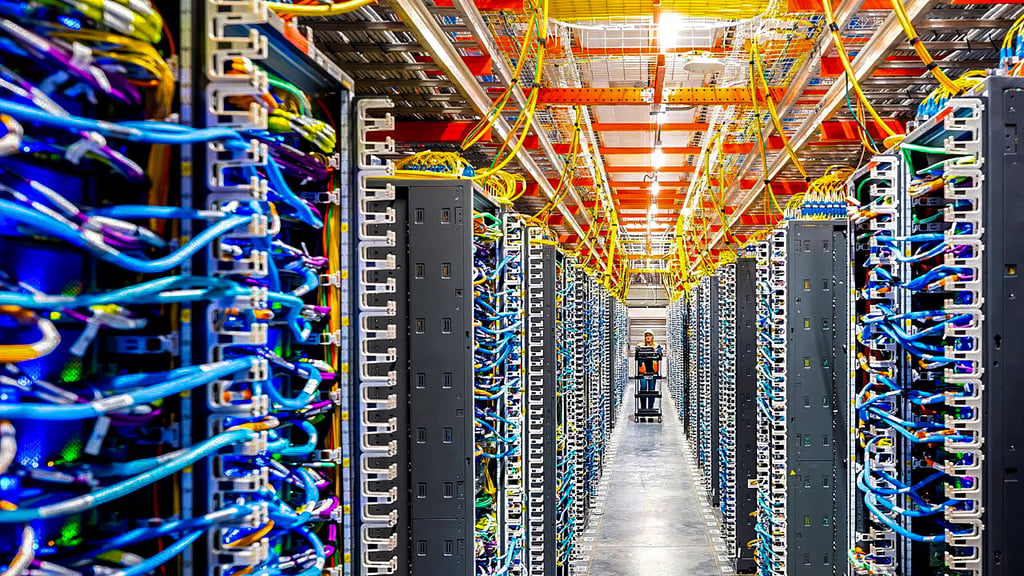 A technician works at an Amazon Web Services AI data centre in New Carlisle, Indiana. Photo: Reuters A technician works at an Amazon Web Services AI data centre in New Carlisle, Indiana. Photo: Reuters