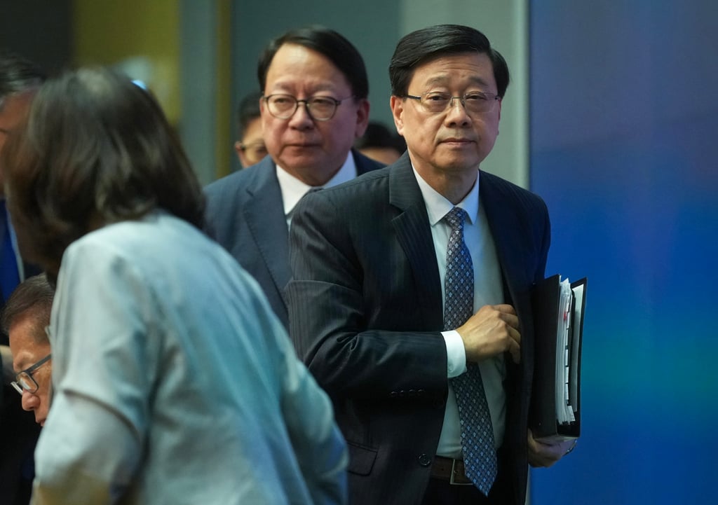 Chief Executive John Lee attends the press conference on Thursday. Photo: Sam Tsang