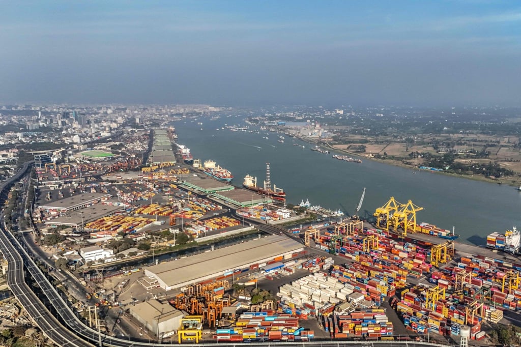 Stacks of freight containers at Bangladesh’s Chattogram Port, on February 1. Photo: AFP