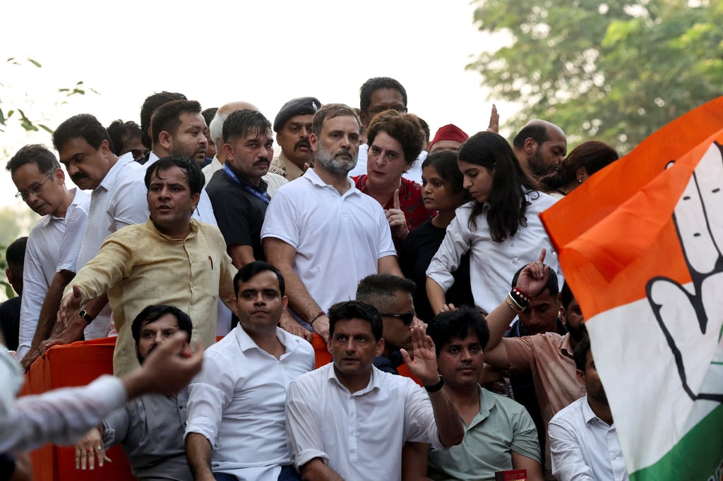Rahul Gandhi marches with opposition supporters in New Delhi in October. Photo: Reuters Rahul Gandhi marches with opposition supporters in New Delhi in October. Photo: Reuters