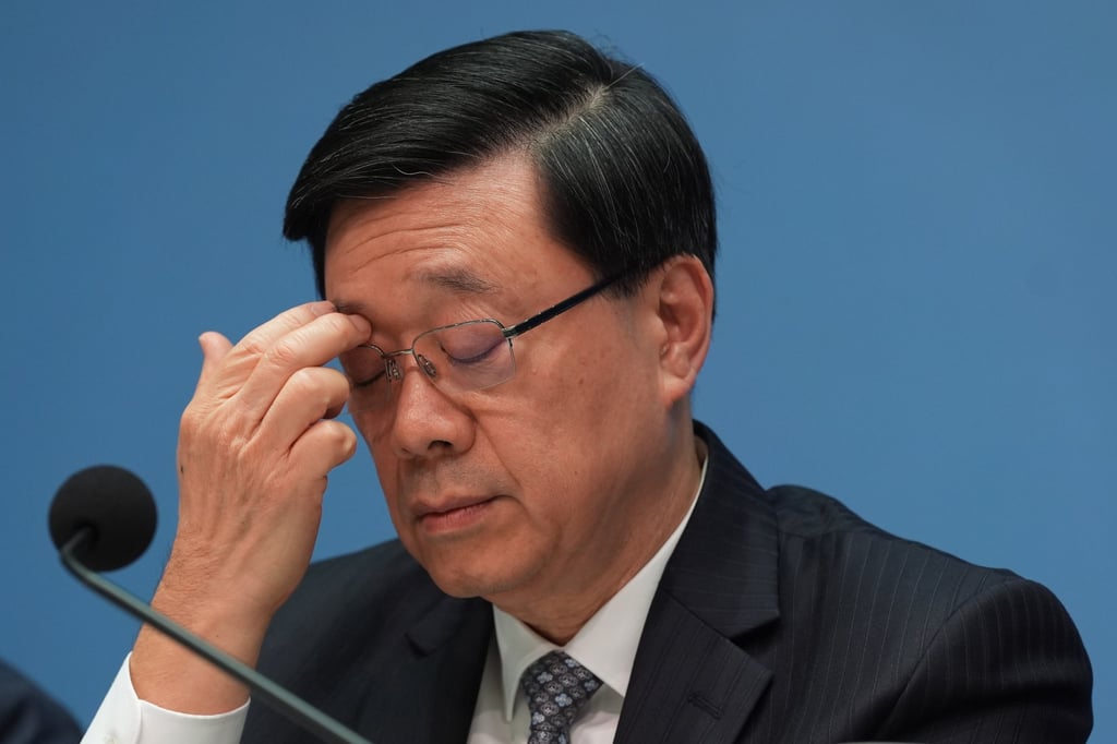 John Lee has said the resignation of the housing minister was his “political decision” and he would stay on as chief executive to lead reforms. Photo: Elson Li John Lee has said the resignation of the housing minister was his “political decision” and he would stay on as chief executive to lead reforms. Photo: Elson Li
