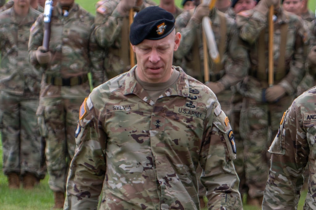 Brett Sylvia in 2025 during his command of the 101st Airborne Division. Photo: US Army via AP Brett Sylvia in 2025 during his command of the 101st Airborne Division. Photo: US Army via AP