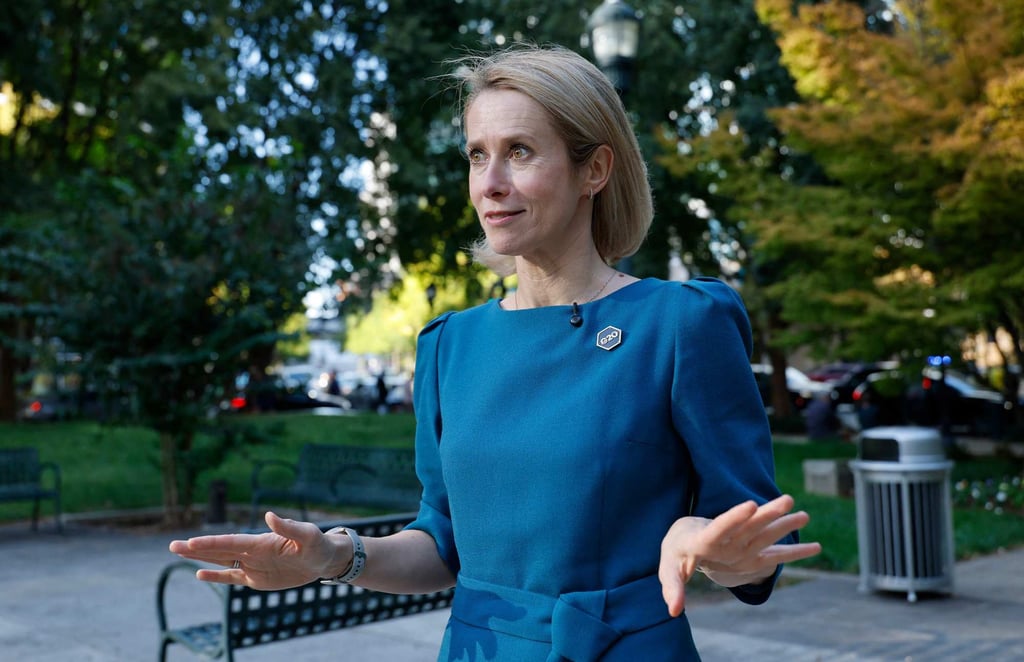 European Union foreign policy chief Kaja Kallas speaks on the sidelines of the G20 foreign ministers’ meeting in Atlanta on Friday. Photo: AFP European Union foreign policy chief Kaja Kallas speaks on the sidelines of the G20 foreign ministers’ meeting in Atlanta on Friday. Photo: AFP