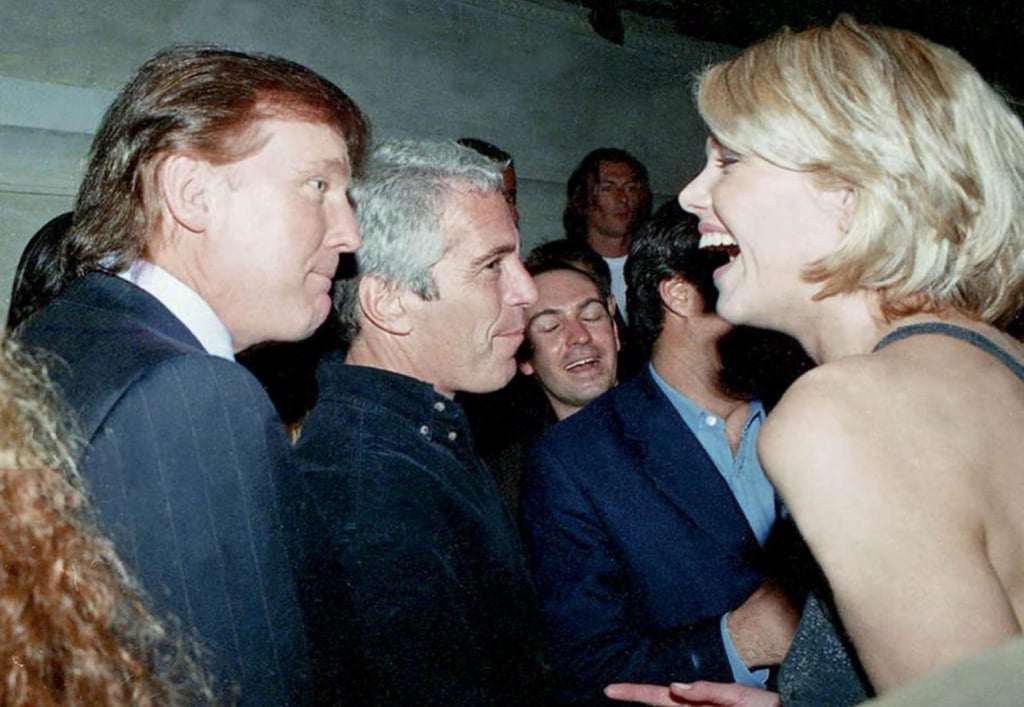 Donald Trump and Jeffrey Epstein appear in an image from decades ago released by the US House Oversight and Government Reform Committee in December 2025. Photo: House Oversight and Government Reform Committee via TNS