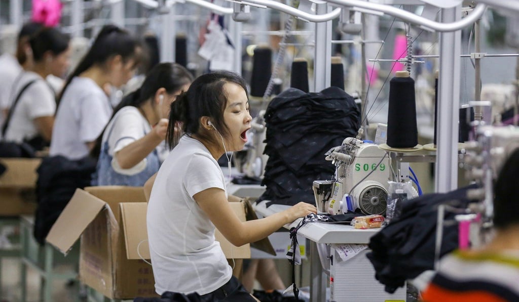 Workers at a swimwear factory in Yinglin, in China’s eastern Fujian province. Private business owners in China complain that they still face many obstacles, including getting loans from banks. Photo: AFP