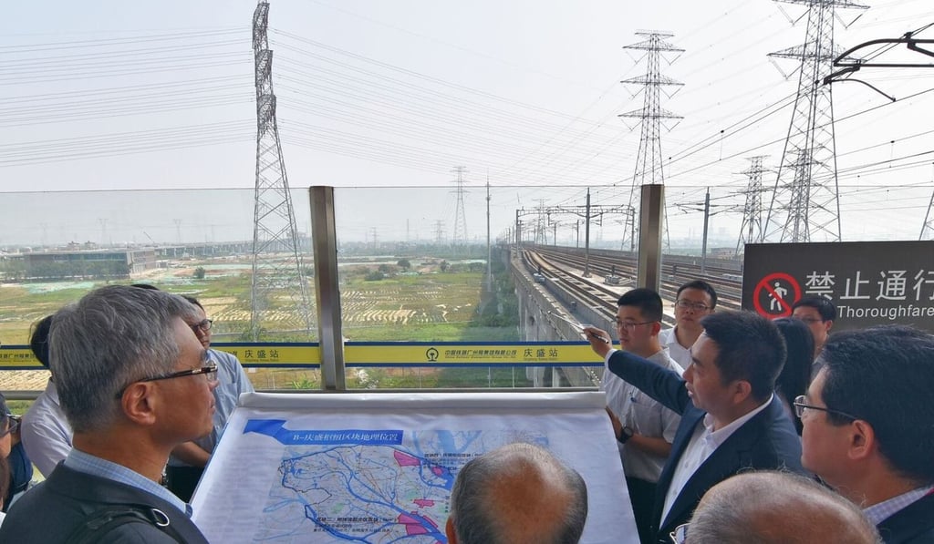 An HKUST delegation visits the site of the new Guangzhou campus. Photo: Handout