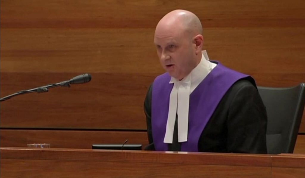 Chief judge Peter Kidd delivers the sentence of former Vatican treasurer Cardinal George Pell. Photo: ABC