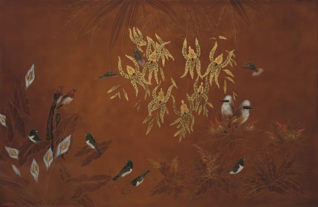 An example of Chinese art deco with natural elements.