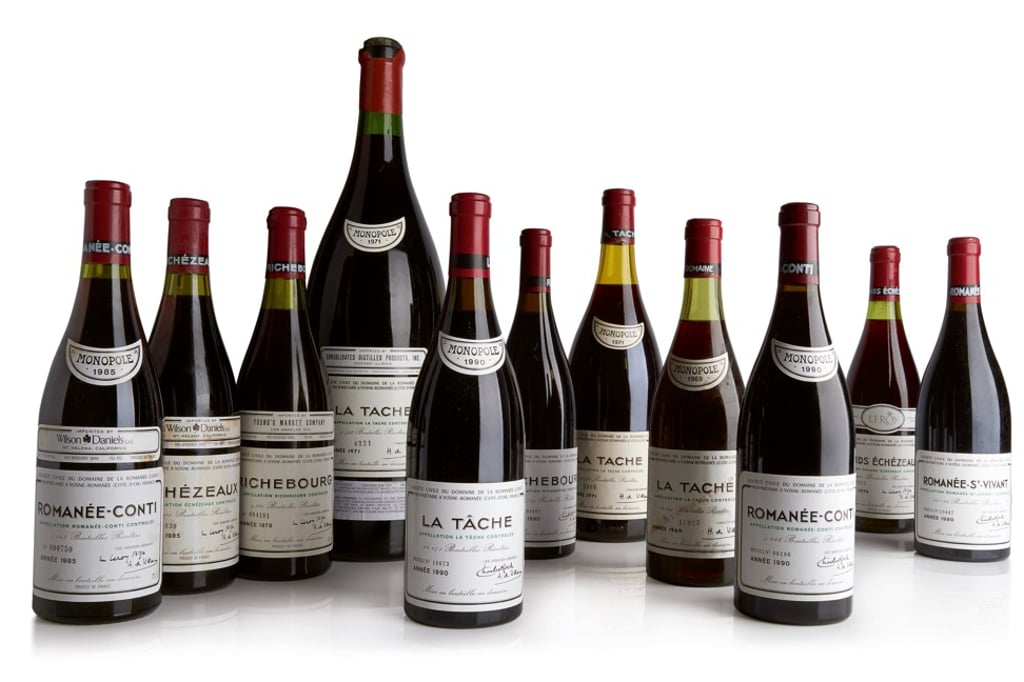 A selection of wines that will be sold at the ‘Tran-scend-ent Wines’ auction by Sotheby’s in Hong Kong from March 29-31.