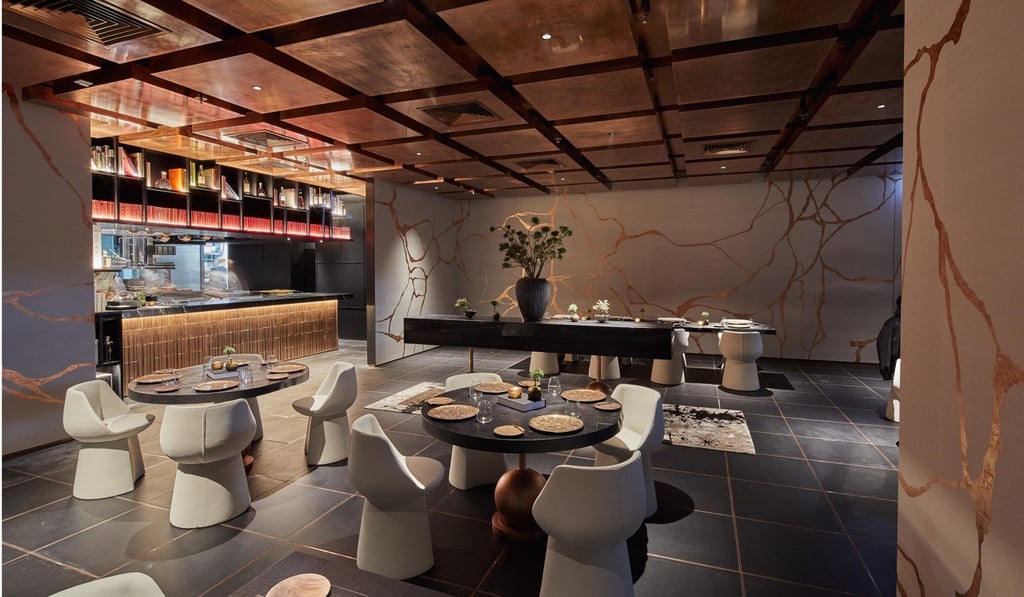 Écriture, a French restaurant, sits on the top floor of Hong Kong art hub H Queen’s.
