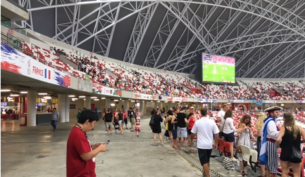 Singapore’s National Stadium is a stunning facility, but it isn’t full for the sevens tournament. Photo: Sam Agars