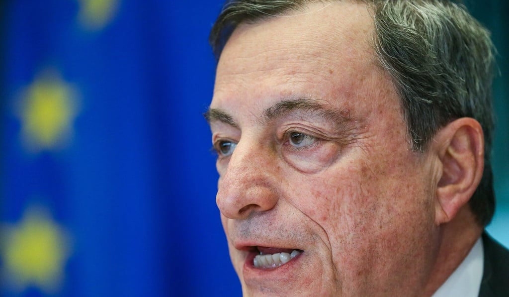 European Central Bank President Mario Draghi said on March 7 that growth across the euro zone would be just 1.1 per cent in 2019, and announced a package of stimulus measures. Photo: EPA-EFE