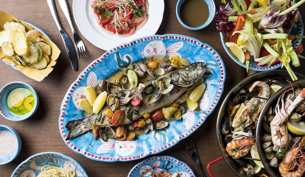 A fish and seafood spread at Osteria Marzia