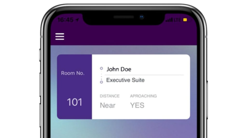 The Gaia app can tell hotel staff exactly who is approaching them, their room number, VIP status and name. Photo: Neoma