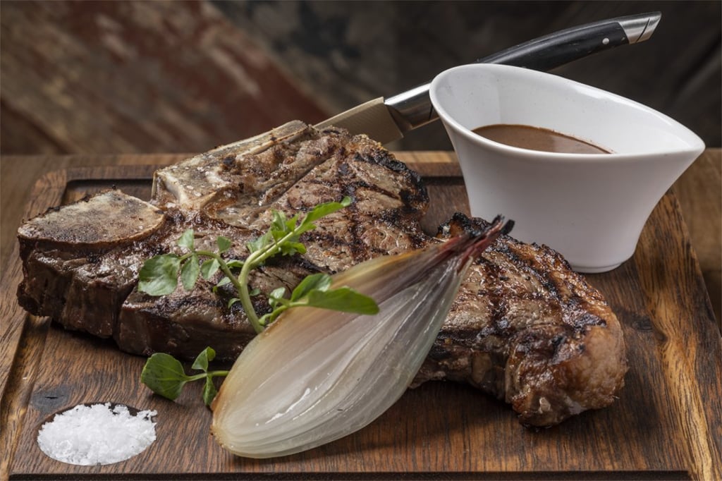 Steak dish at maze Grill Hong Kong