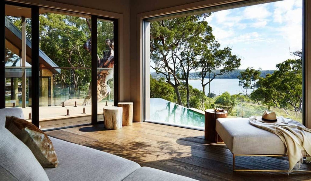 The accommodation is set in the bush with views of nearby beaches. Photo: Pretty Beach House