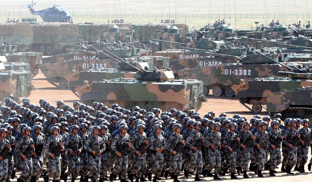Soldiers from the People’s Liberation Army at a parade in Inner Mongolia in 2017. Photo: Reuters