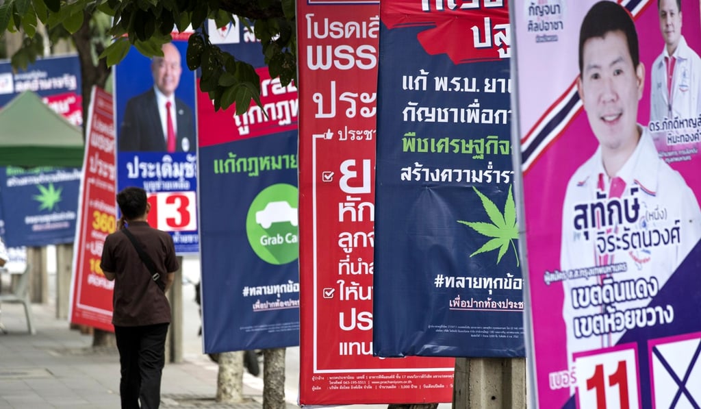 Campaign posters in Bangkok, Thailand. Photo: Bloomberg Campaign posters in Bangkok, Thailand. Photo: Bloomberg