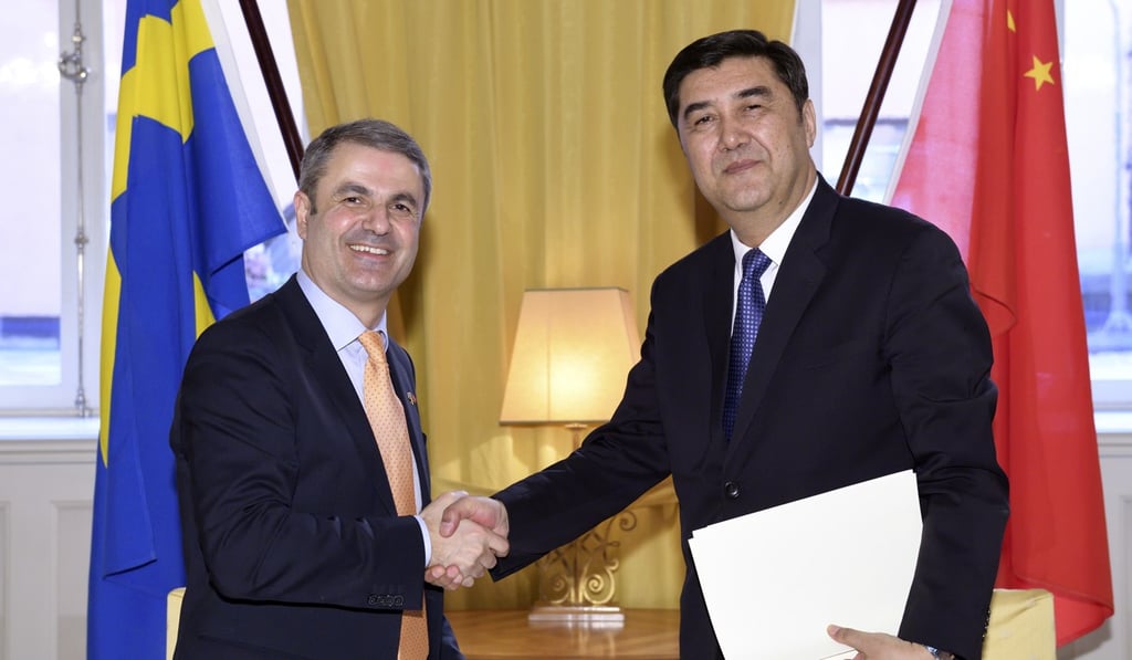 Bekr with Sweden's Minister for Energy Ibrahim Baylan in Stockholm. Photo: AP Bekr with Sweden's Minister for Energy Ibrahim Baylan in Stockholm. Photo: AP