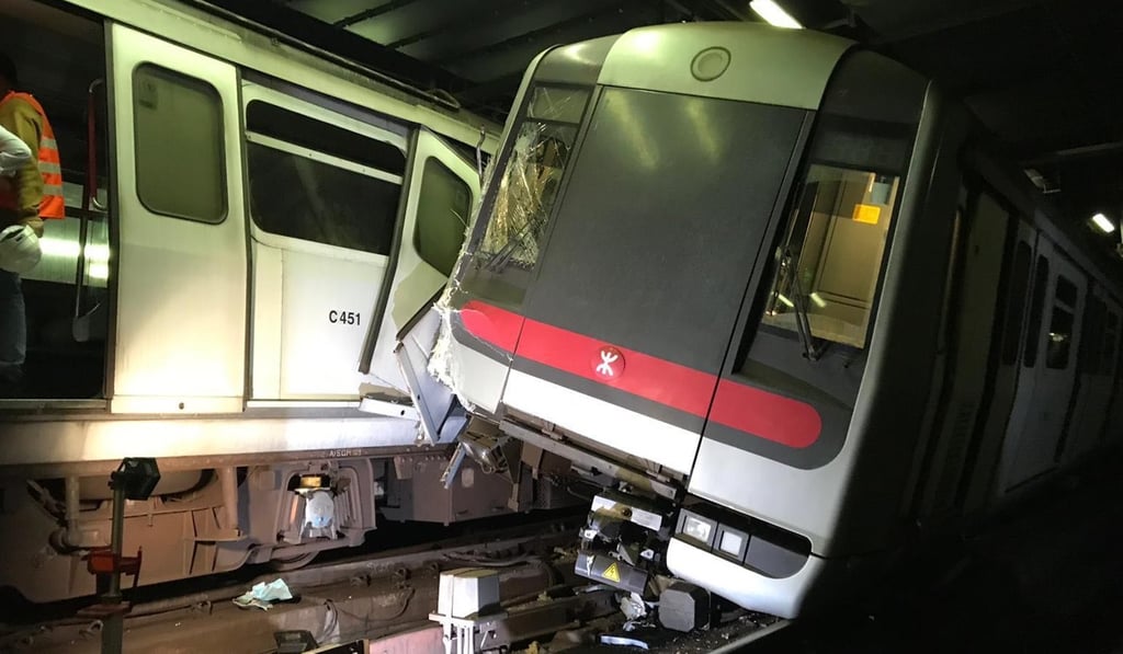 The crash happened early on Monday morning. Photo: MTR Corp The crash happened early on Monday morning. Photo: MTR Corp