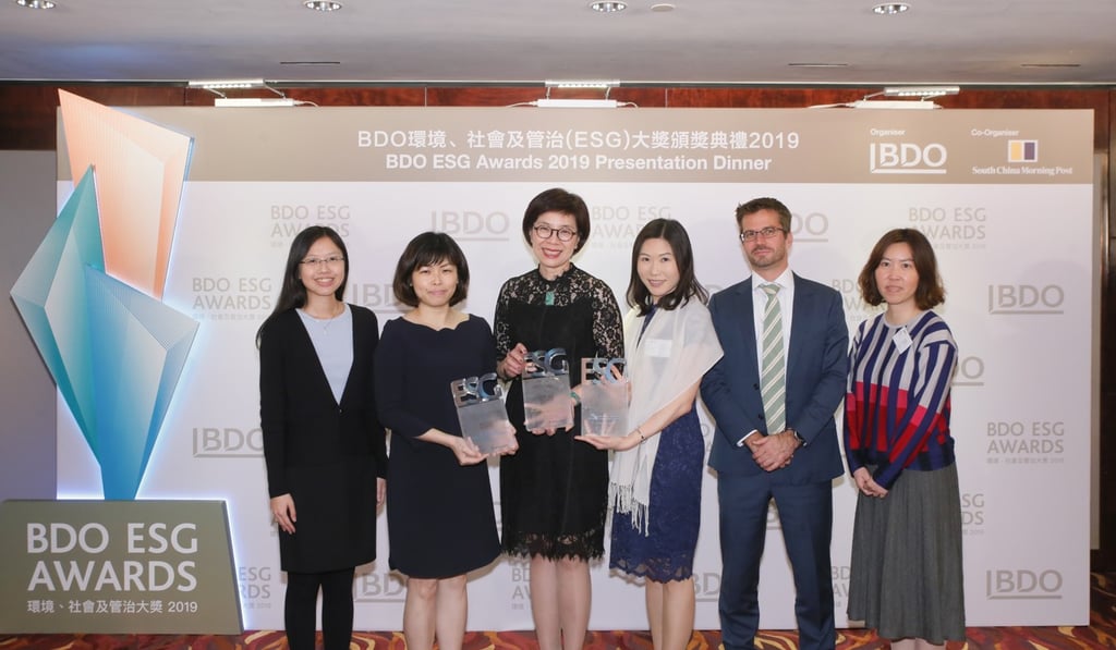 Representatives from CLP Holdings, winner of Best in Reporting, Best in ESG, and ESG Report of the Year Awards (Large Market Capitalisation).