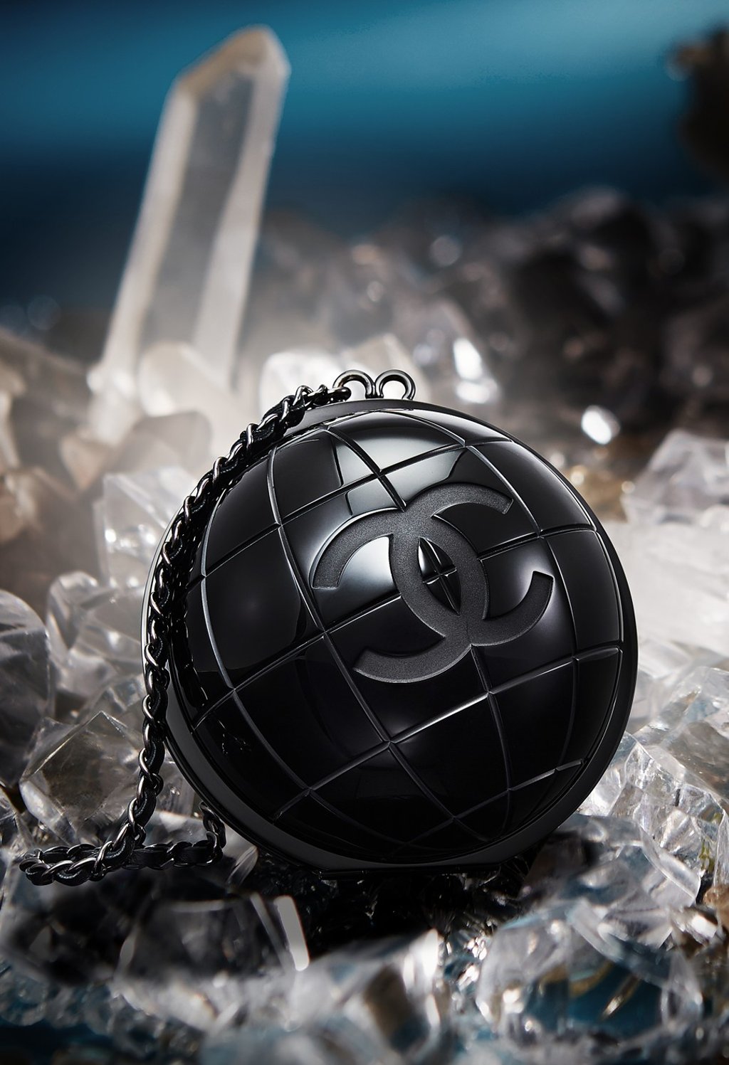 A Chanel runway globe evening bag from the autumn 2013 collection, which forms part of the Vintage Chanel Collection. A Chanel runway globe evening bag from the autumn 2013 collection, which forms part of the Vintage Chanel Collection.