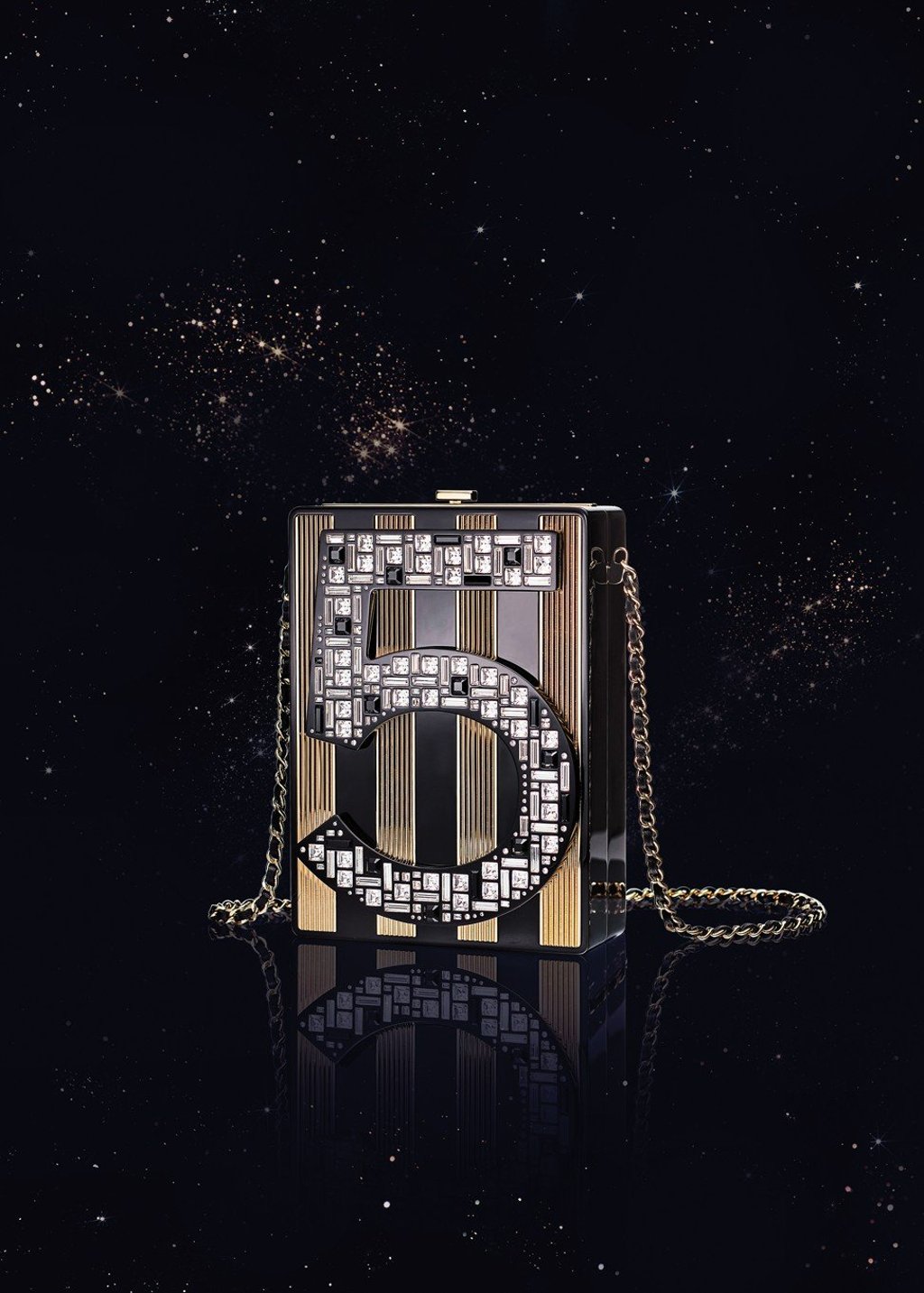 A lucite and crystal Chanel No. 5 evening bag, seen on the runways in 2015, is included in the Vintage Chanel Collection. A lucite and crystal Chanel No. 5 evening bag, seen on the runways in 2015, is included in the Vintage Chanel Collection.