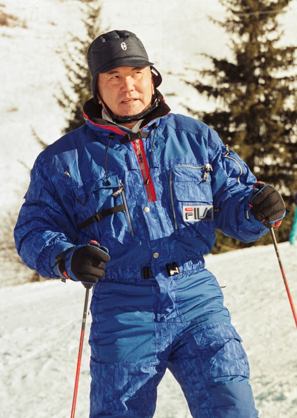 President Nursultan Nazarbayev skiing in 1999. File photo: Reuters