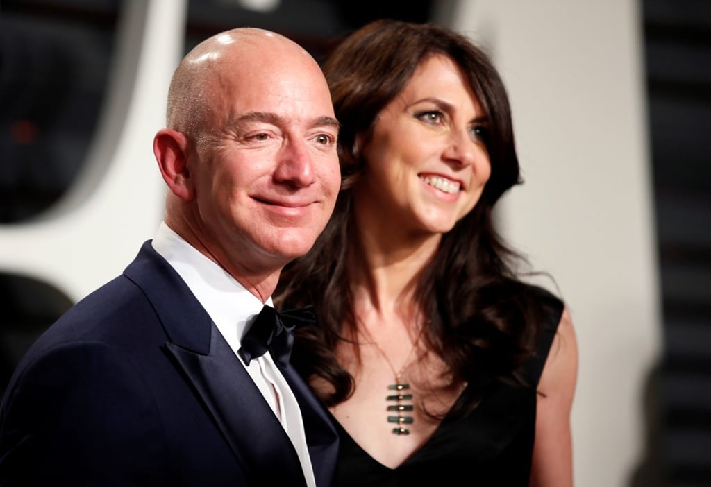 Amazon's founder Jeff Bezos with his wife MacKenzie Bezos at the Vanity Fair Party during the 2017 Oscars in Beverly Hills on February 26, 2017. Photo: REUTERS