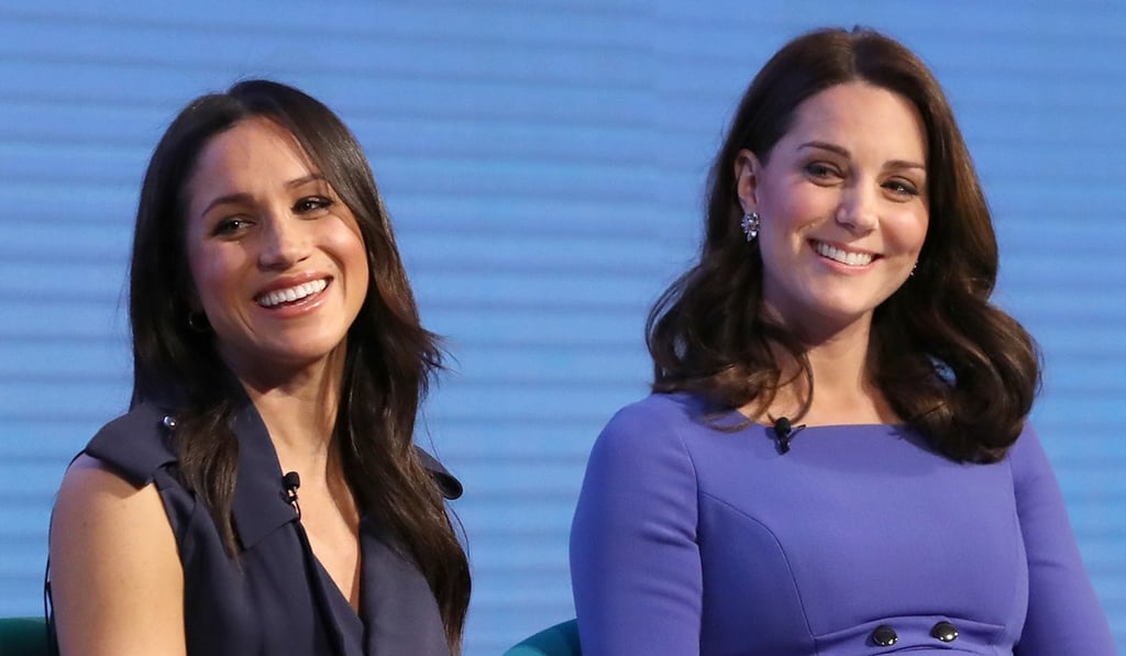 Meghan Markle (left), pictured last year before her marriage to Prince William, Catherine, Duchess of Cambridge. Photo: TNS Meghan Markle (left), pictured last year before her marriage to Prince William, Catherine, Duchess of Cambridge. Photo: TNS