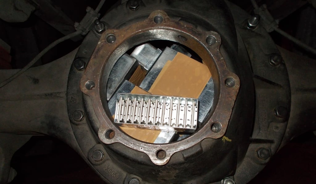 Customs officers found nearly 3,000 central processing units in a false compartment at the bottom of the truck in February. Photo: ISD