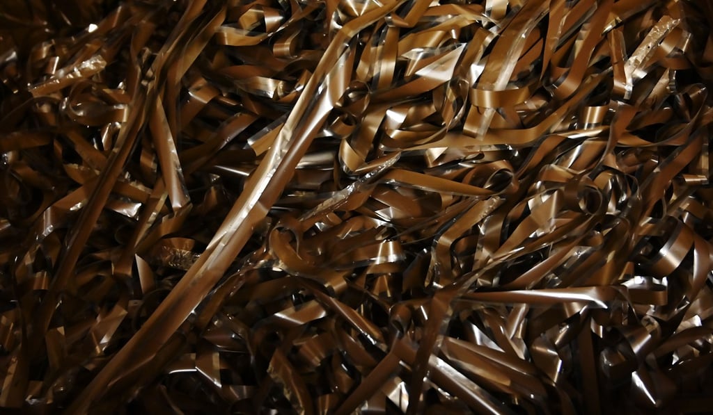 Wasted magnetic stripes in the Mulann plant in Avranches, northwestern France. Photo: AFP