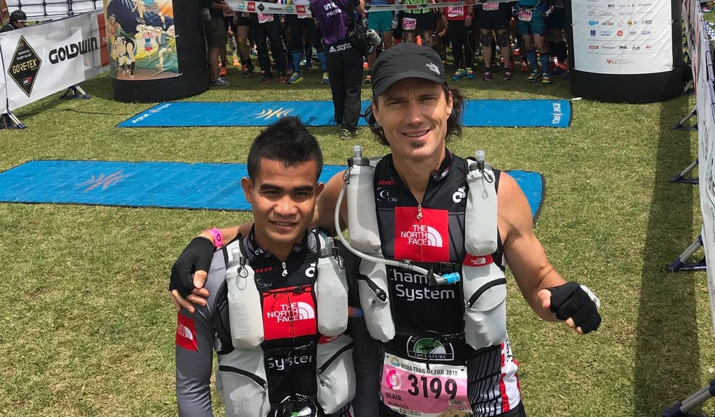 John ‘Stingray’ Ray Onifa with The North Face Adventure Team manager Ryan Blair. Photo: Handout