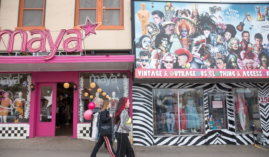 A stroll on South Congress Avenue offers whimsical boutiques, Western wear, murals, and street performers. Photo: Julia Robinson