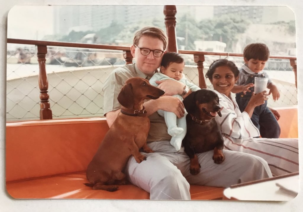 Brown as a baby with his parents and older brother Charles. Photo: courtesy of Allman Brown