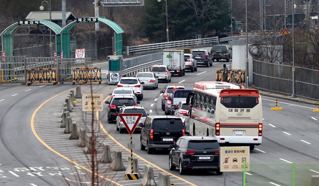 A border checkpoint, south of the DMZ, in Paju. Photo: Yonhap