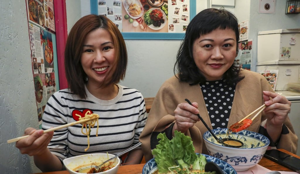 Food reviewers Debbie Yong (left) from Singapore and Agnes Chee (right) from Malaysia take part in a laksa tasting session. Photo: Nora Tam