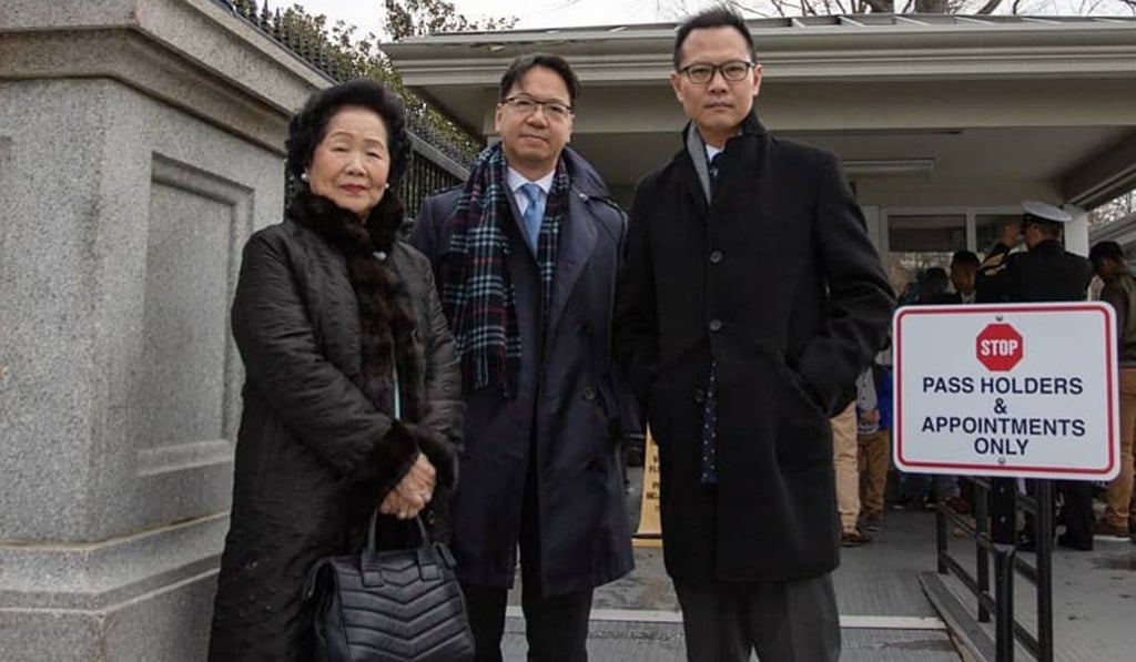 Anson Chan (left), Charles Mok and Dennis Kwok are on a 10-day US trip at the invitation of the White House. Photo: Facebook